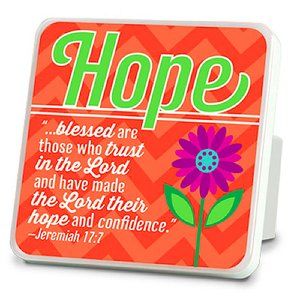 NWT Happy Hope Plaque Jeremiah 17:7 4x4 inches